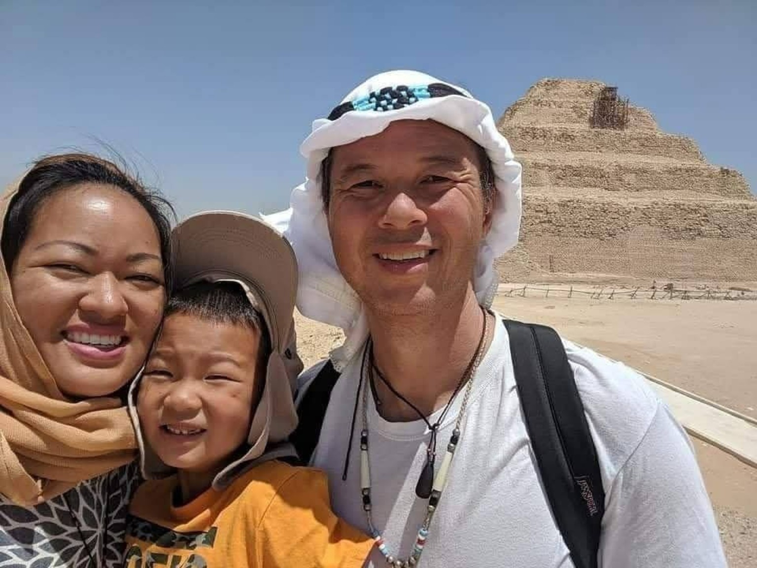 Leimomi, Edward and Atreo visiting Egypt
