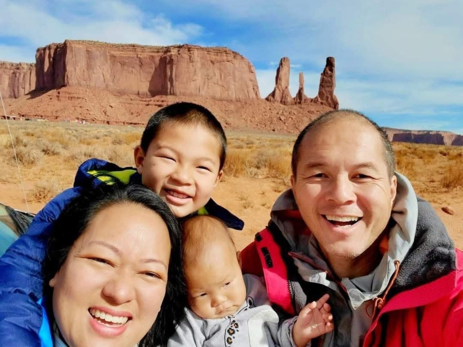Leimomi, Edward and their children at Monument Valley